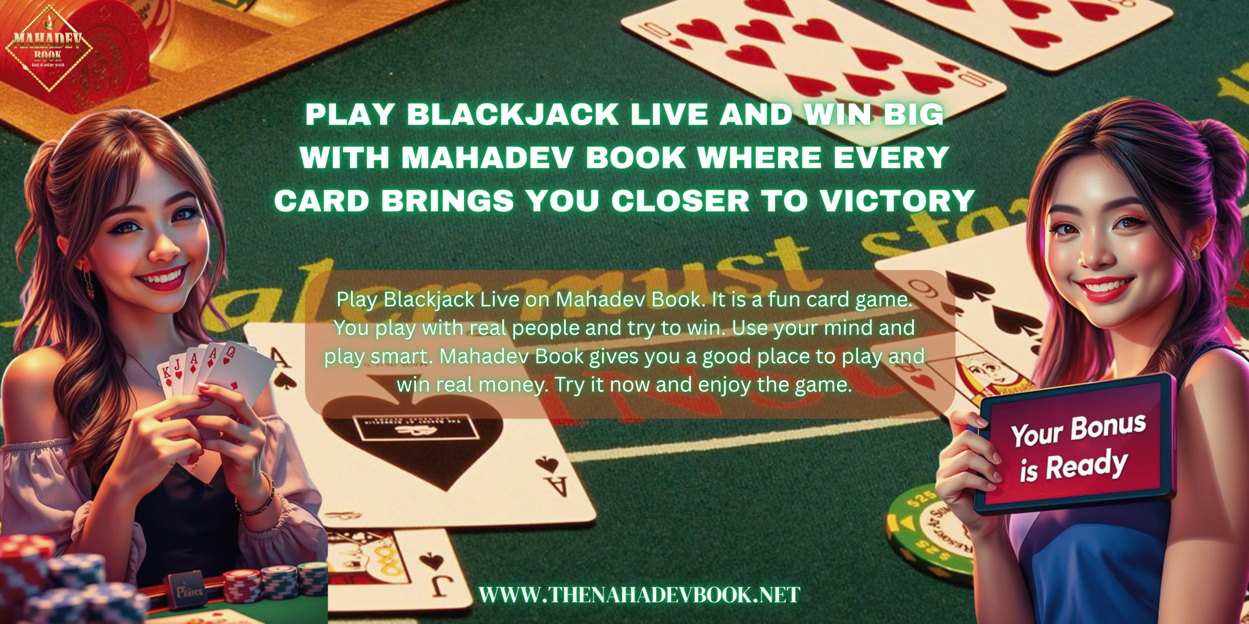 Experience Live Casino exciting with Blackjack Live on Mahadev Book